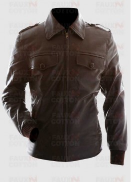 Avengers Chris Evans Brown Leather Jacket